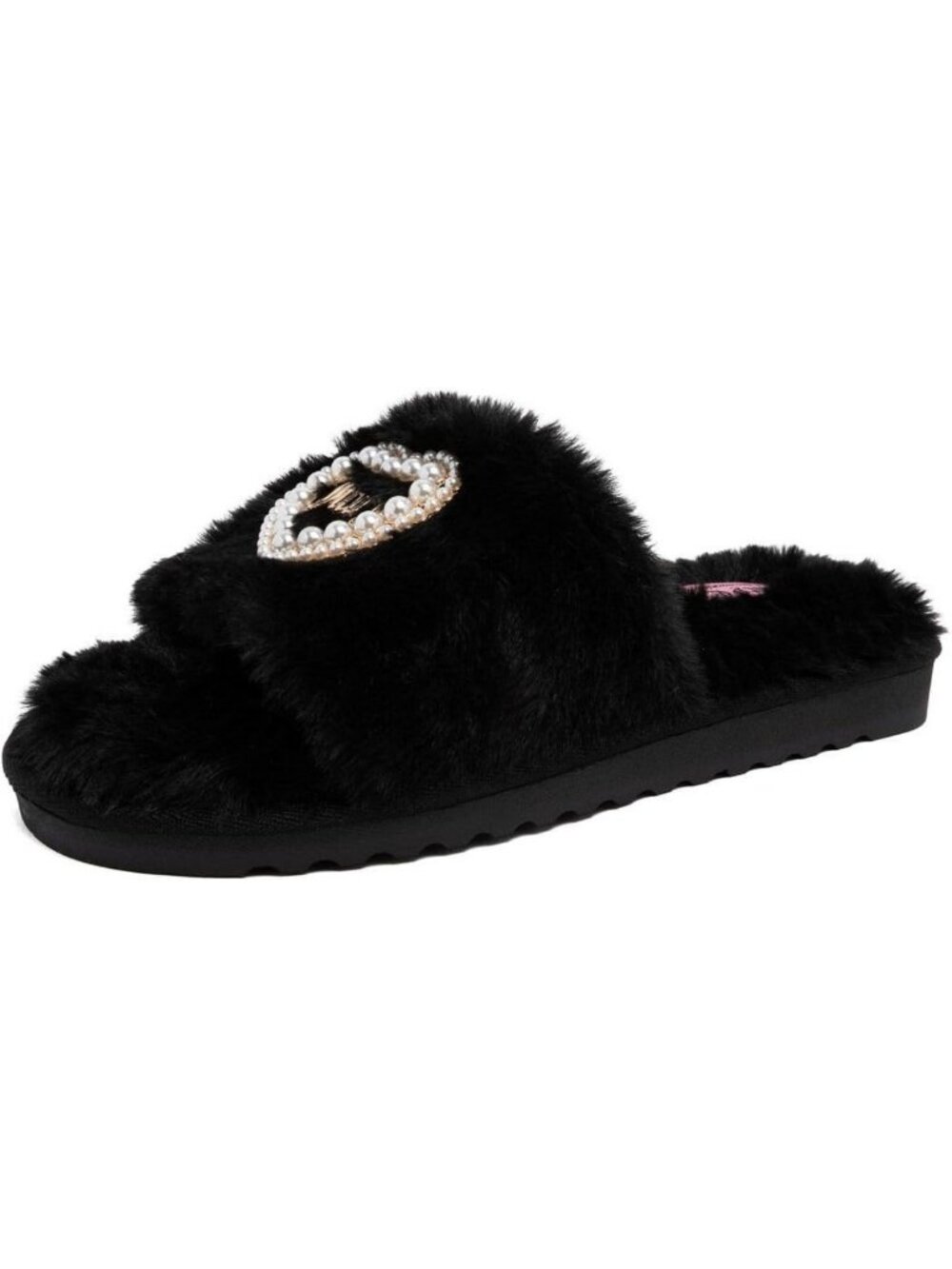 Cozy Plush Faux Fur Open Toe Slides | Women's Indoor Outdoor House Slippers
